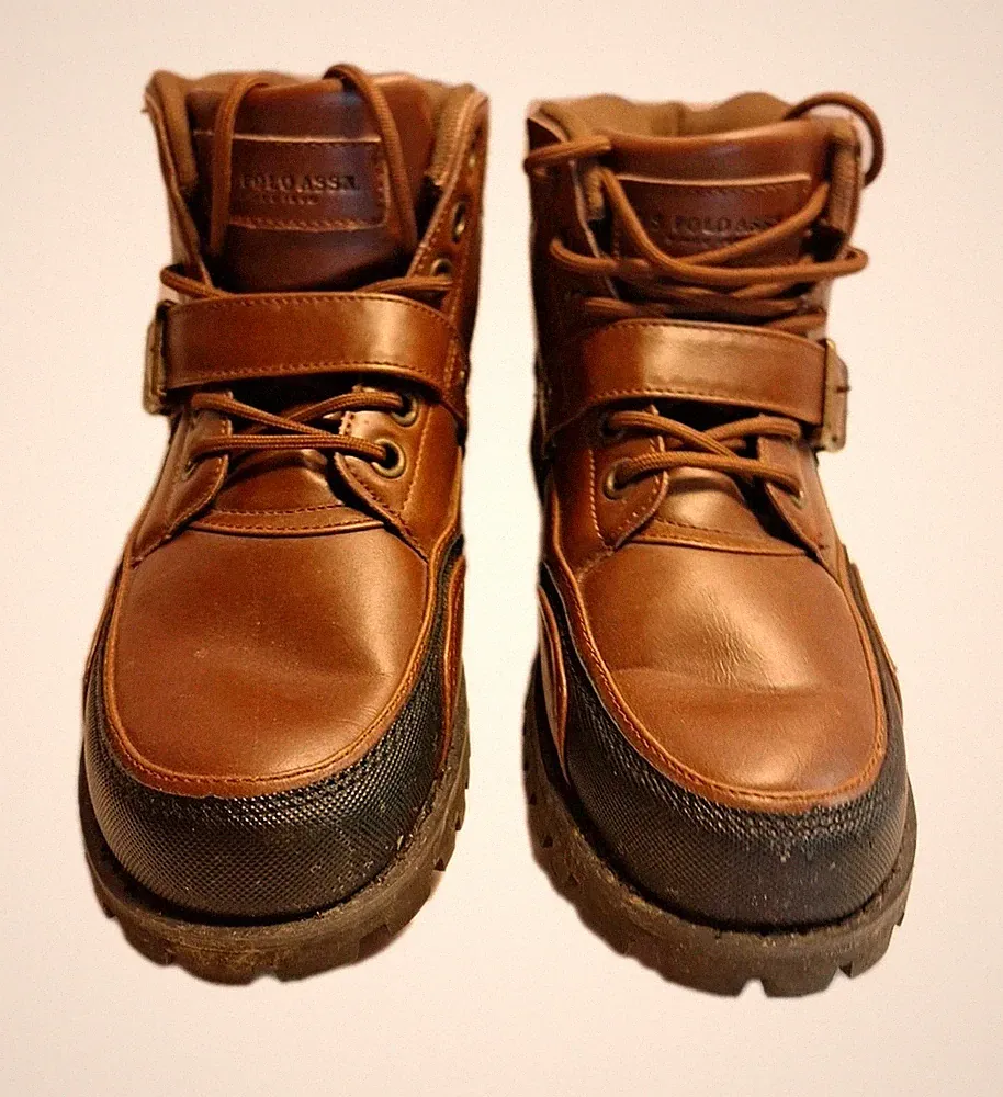 U.S. Polo Assn Men's Sz 7 M Boots Braydon Brown Buckle Strap Hiking Quilted.