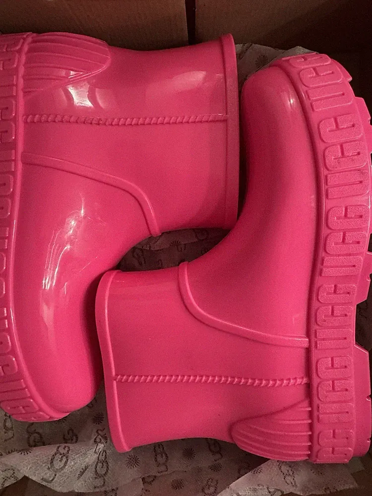 UGG Drizlita Women's Pink Rubber Rain Boots US 9 UK 7 EU 40 Ankle Pull On