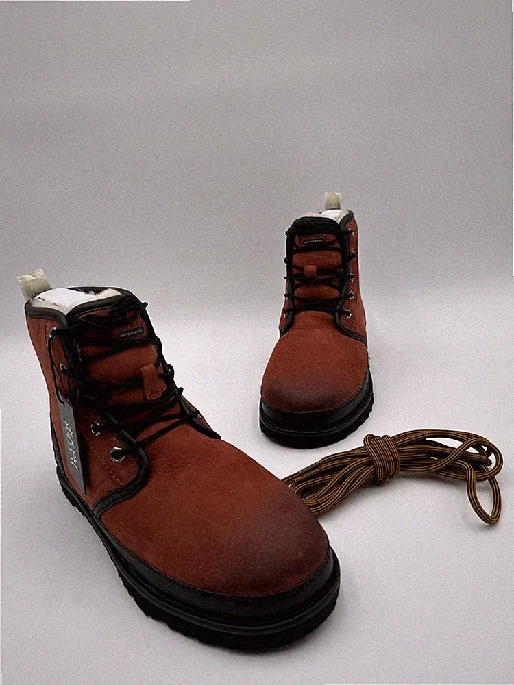 UGG HARKLEY WATERPROOF RED OXIDE LEATHER MEN'S HIKING BOOTS SIZE US 5/ UK 4