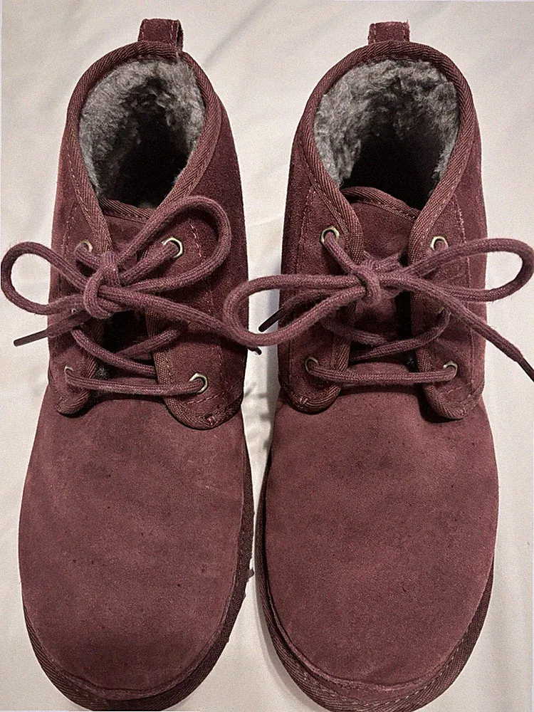 UGG Neumel Boots Men’s 10 Purple Chukka Suede Lined Shoes Lace Up 3236