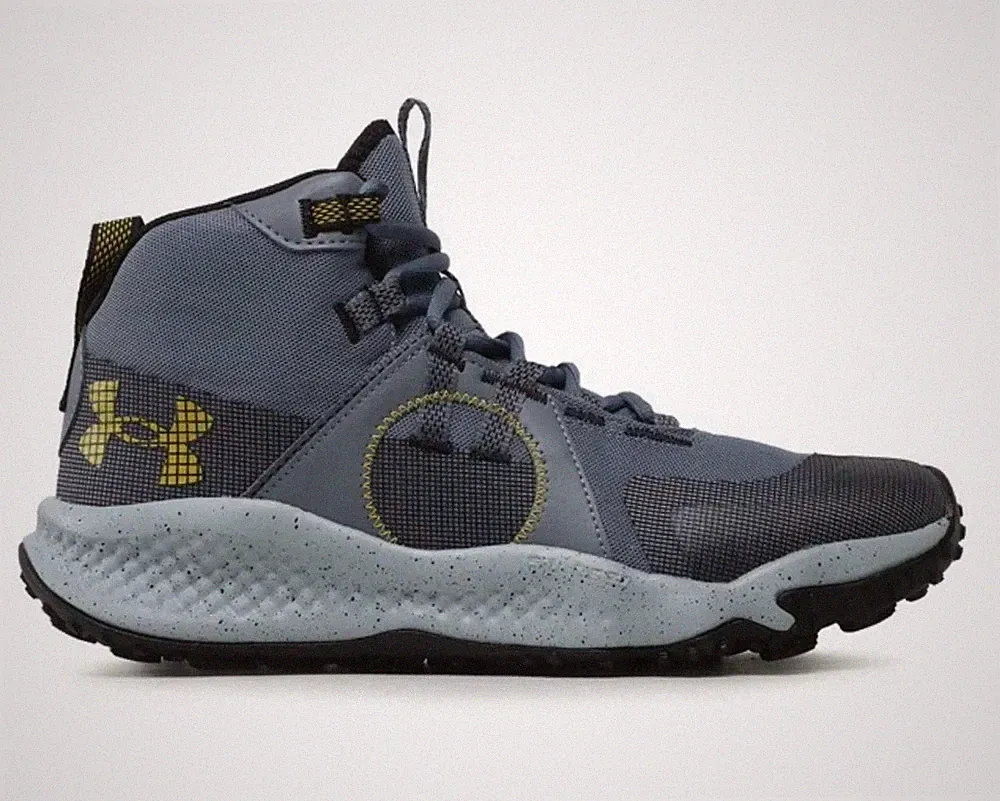 Under Armour Men's Hiking Boots Gray Yellow Black Outdoor Trail Shoes