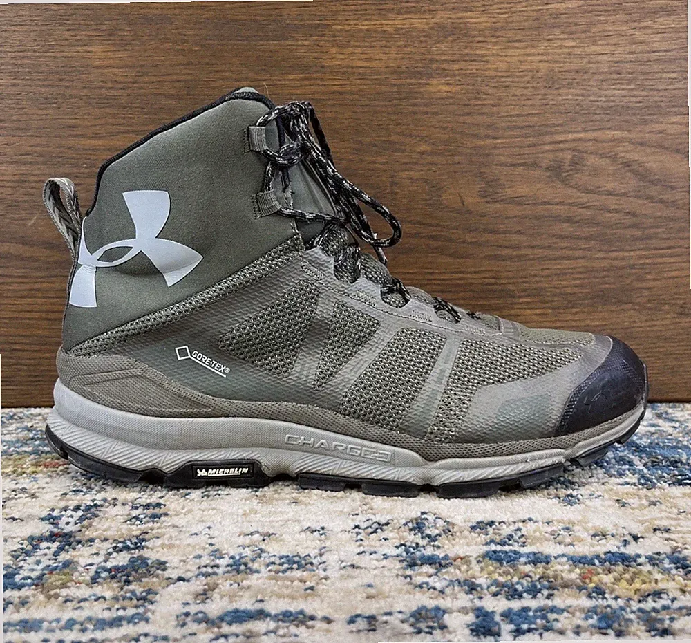 Under Armour Verge Mid GTX Hiking Boots Brown Mens Sz 10.5 44.5EU