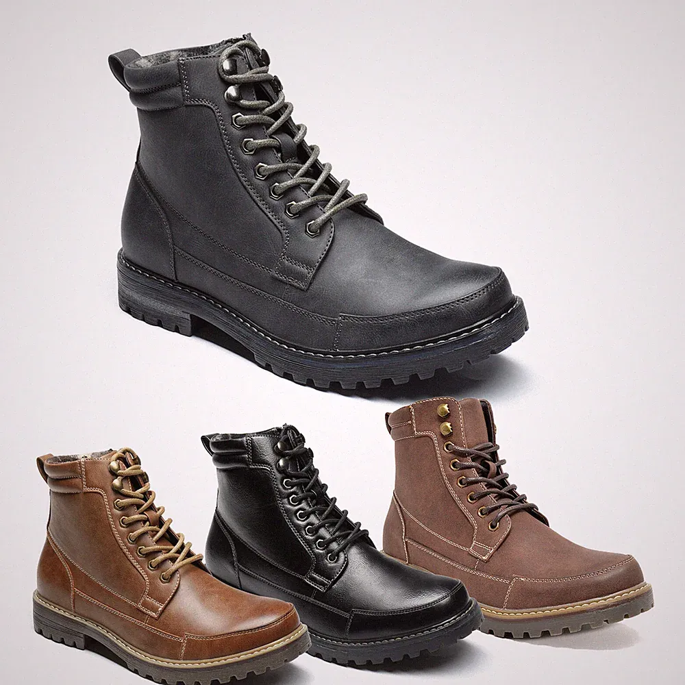 US Men's Motorcycle Boots Combat Riding Ankle Leather Boots Size 6.5-15