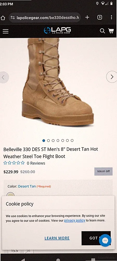 USGI Hot Weather Steel Toe Boot Desert Tan Army