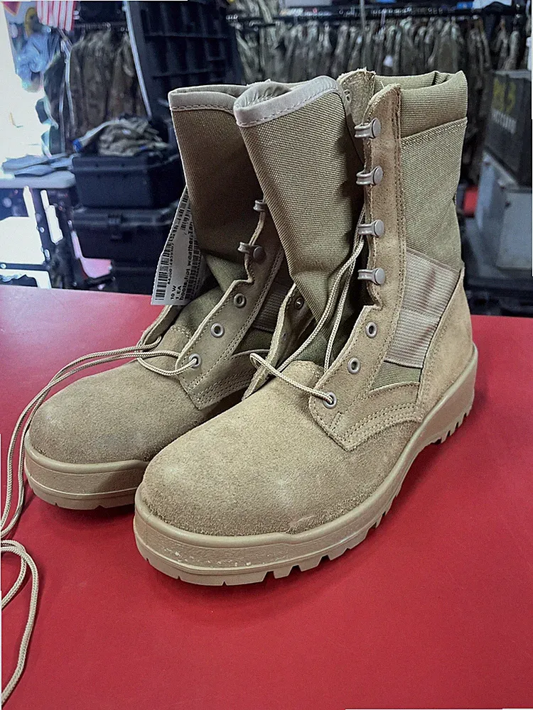 USGI Issued Hot Weather Steel Toe Boots Desert Tan 14.5 Regular