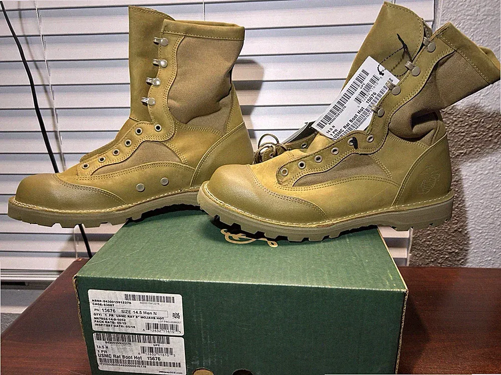USMC Rat 8” Mohave Hot Weather Combat Boots: 15676 Size 14.5 Inv#19