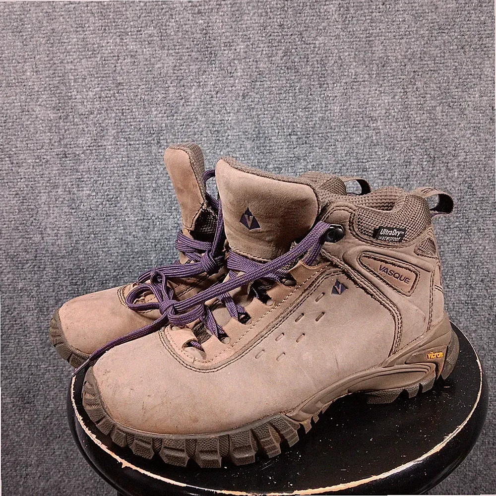 Vasque 6.5 M Womens Mid Calf Hiking Boots Hiking Shoes Brown Purple Lace Up EUC