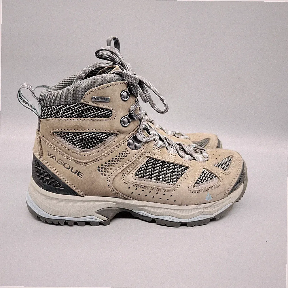 Vasque Boots Women 8 Beige Nubuck Gore Tex Waterproof Ankle Trail Hiking Outdoor