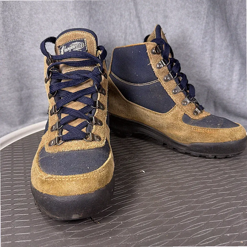 Vasque Skywalk GTX Boots Womens 7 M Brown Navy GoreTex Hiking Suede Waterproof