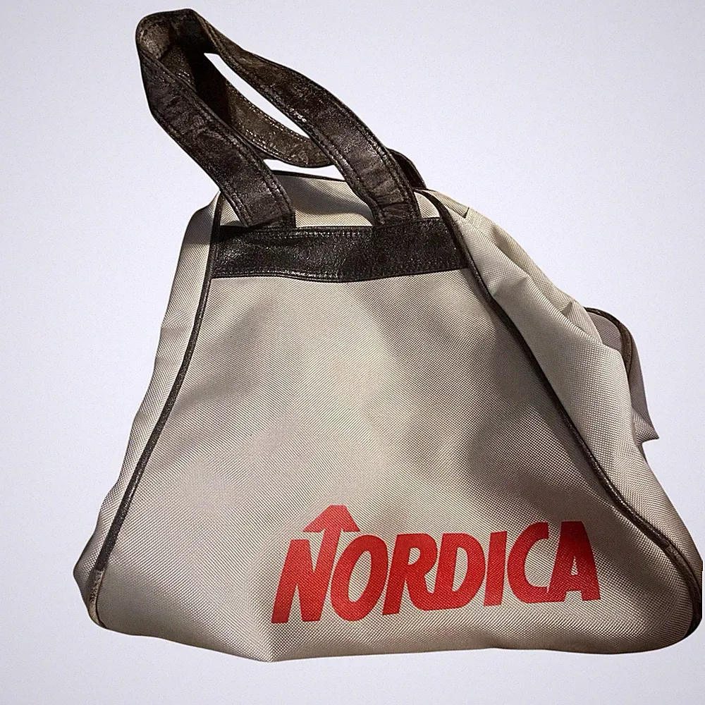Vintage 80s-90s Gray White Red Nordica Ski Boots Bag Backpack Carrier Large