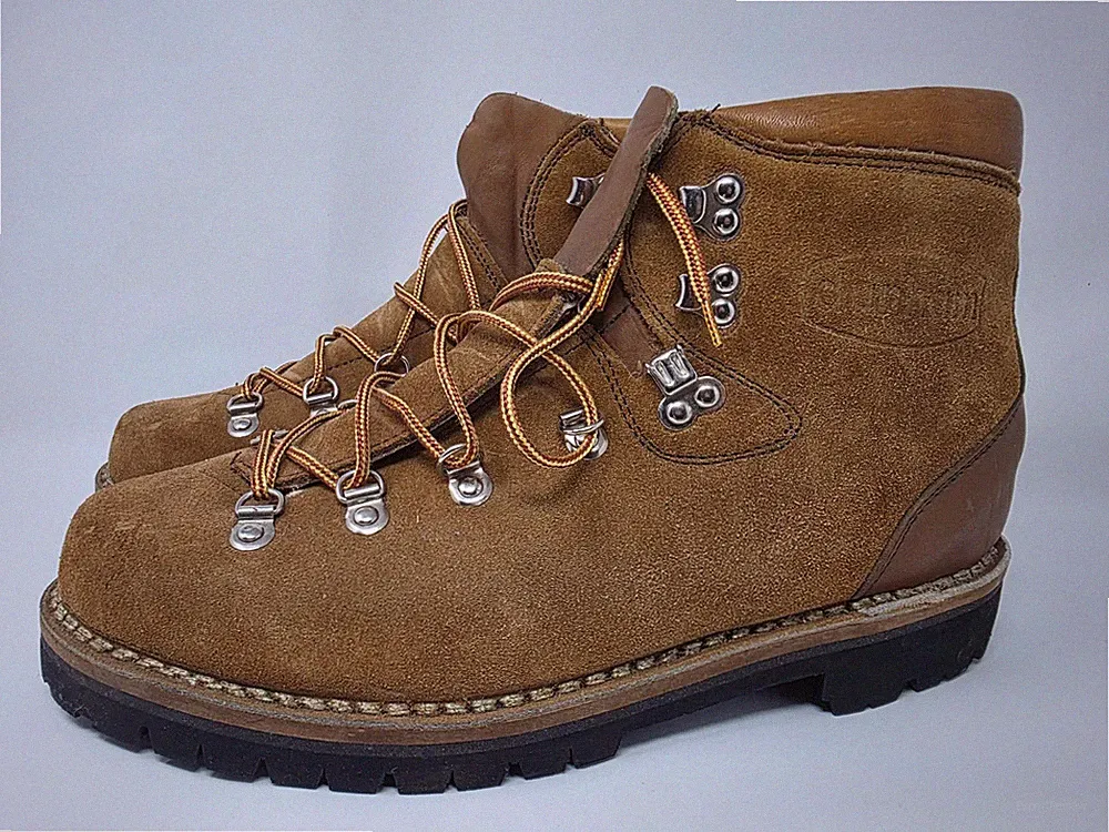 Vintage Dunham Continental Tyrolean Boots M11 Made in Italy Vibram Suede Hiking