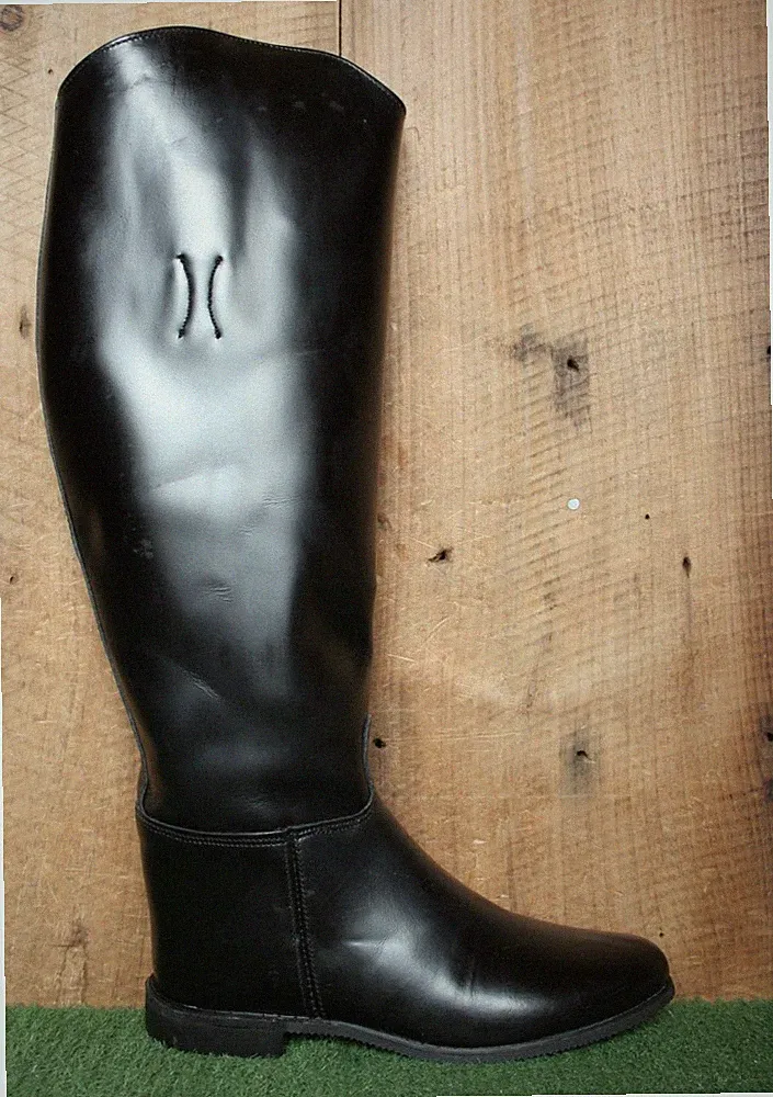 Vintage Essex Magic Feather Soft Black Leather 19" Tall Equestrian Boots Sz. 6.5