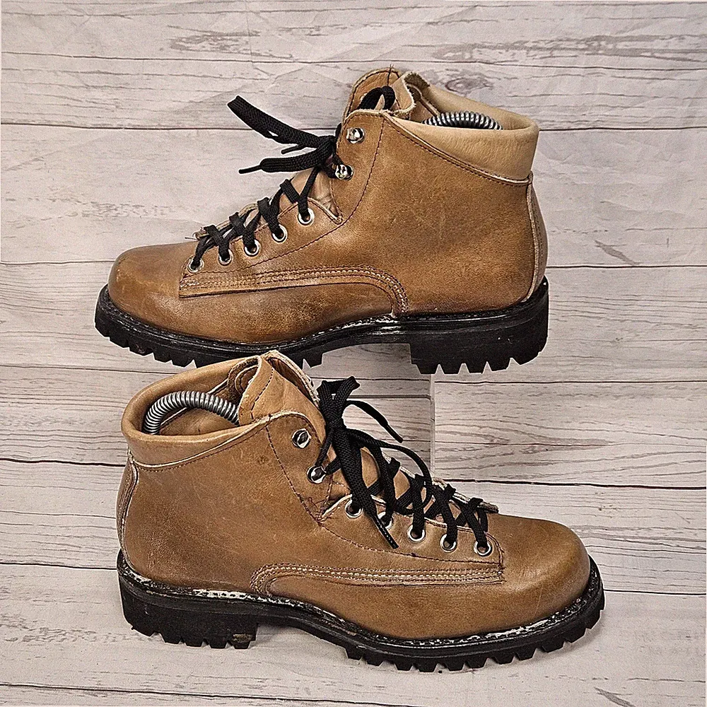 Vintage Hiking Leather Hiker Stomper Backpacking Womens Boots Size 5.5 N 27045