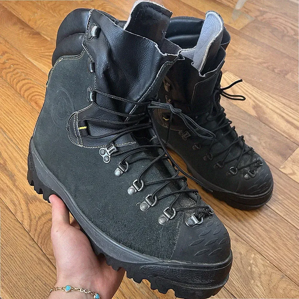 Vintage La Sportiva Ridgeline Mountaineering Suede Vibram Hiking Boots 45 12