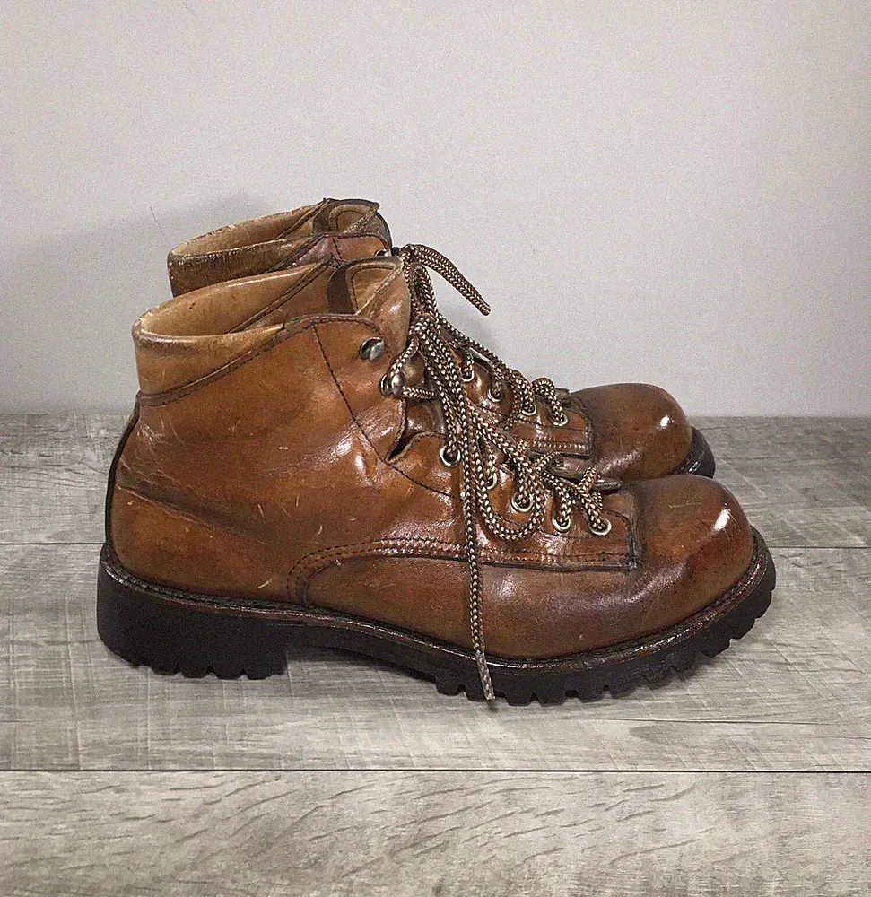 Vintage Made In USA Hiking Leather Hiker Stomper Backpacking Womens Boots Size 9