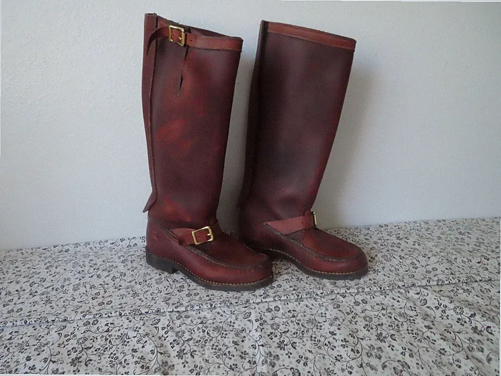 vintage rare merrell made in usa leather tall buckle boots sz 8