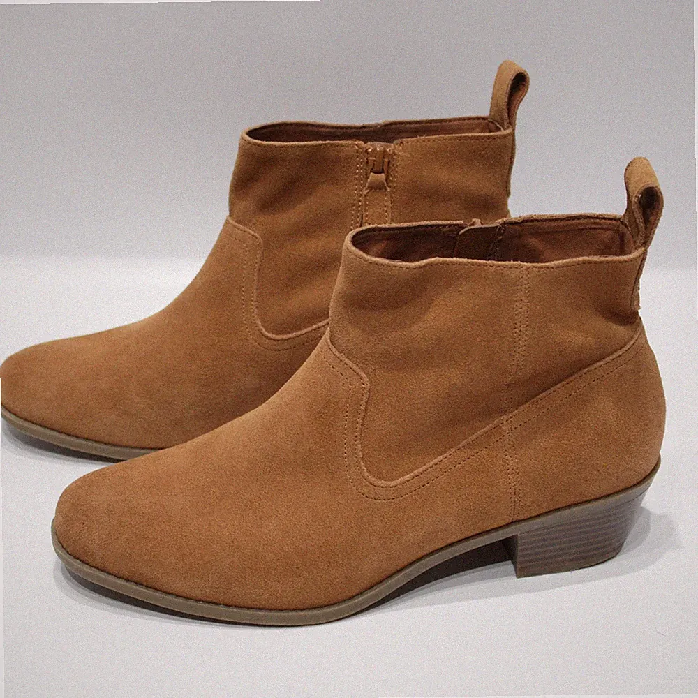 Vionic Vera Brown Suede Western Ankle Boots Booties Arch Support Women Size 10