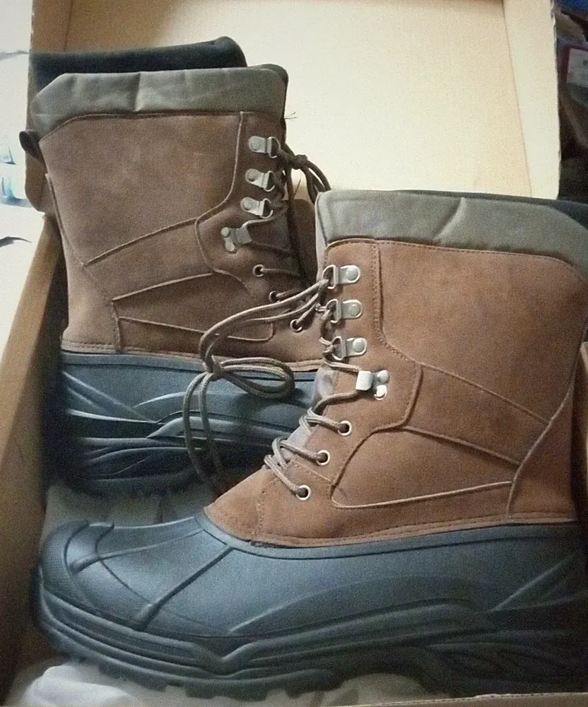 Vostey PMY8020 dark brown Snow Boots For Men Size 10.5