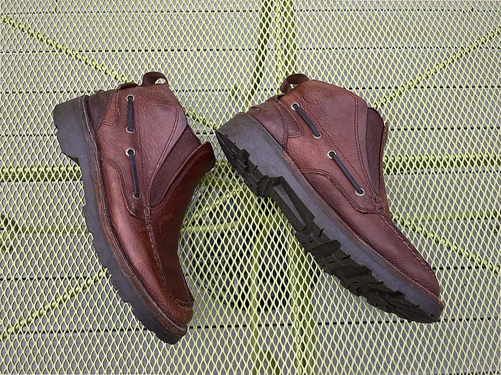 VTG 90s MEN'S 8.5 RJ COLT PULL ON BROWN LEATHER RANCHO CHUKKA HIKING BOOTS SHOES