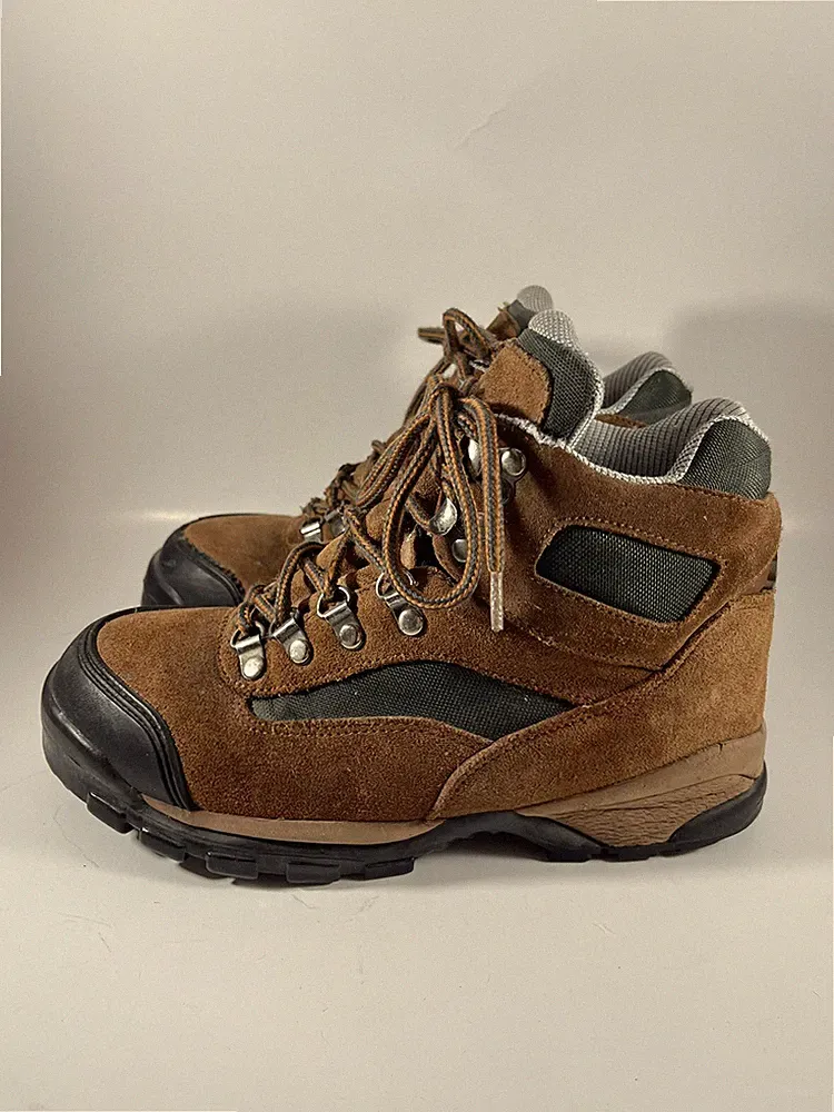 VTG Womens 90s Eddie Bauer Suede Lace Up Hiking Boots EVA By Raichle Chunky Sz 7