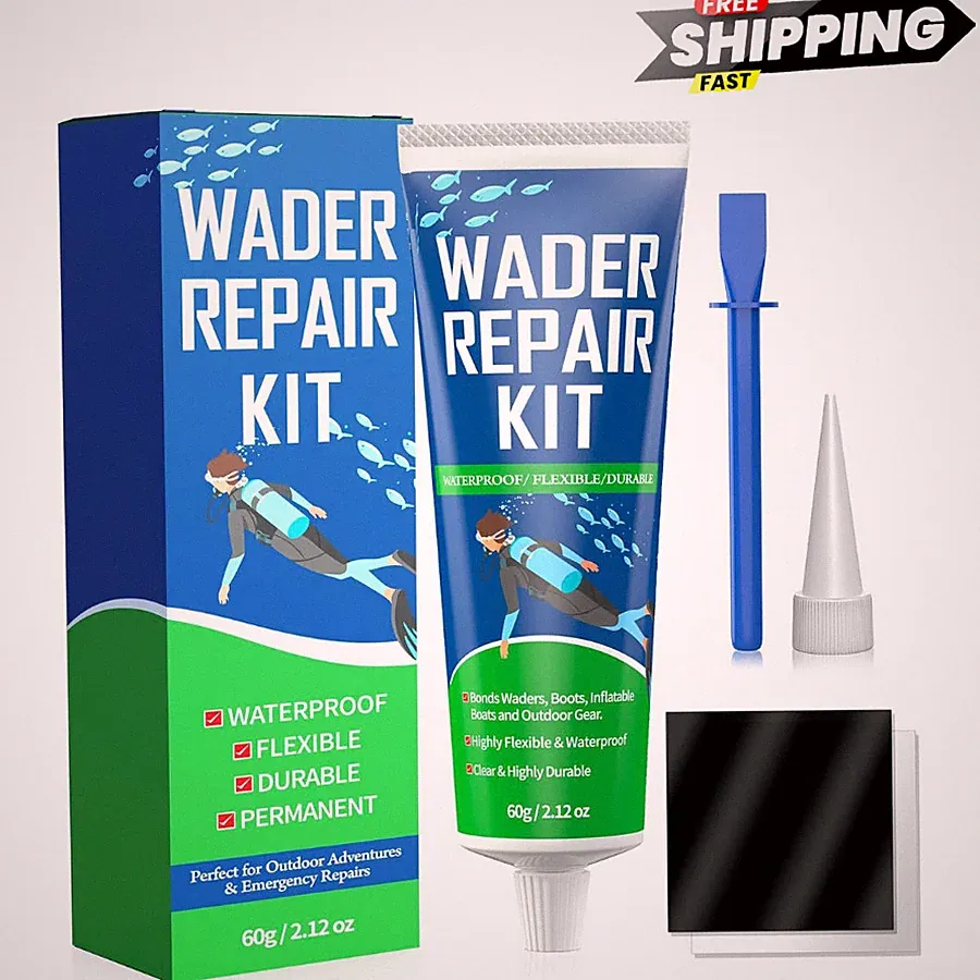 Wader Repair Glue 2.1 oz Flexible Waterproof Patch Kit Fixing Rips Tears Holes