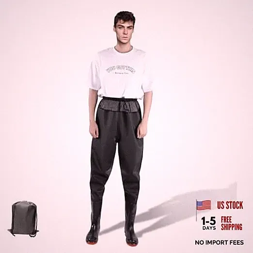 Waders with Boots for Men PVC Waterproof Fishing Hunting in Surfing Snow