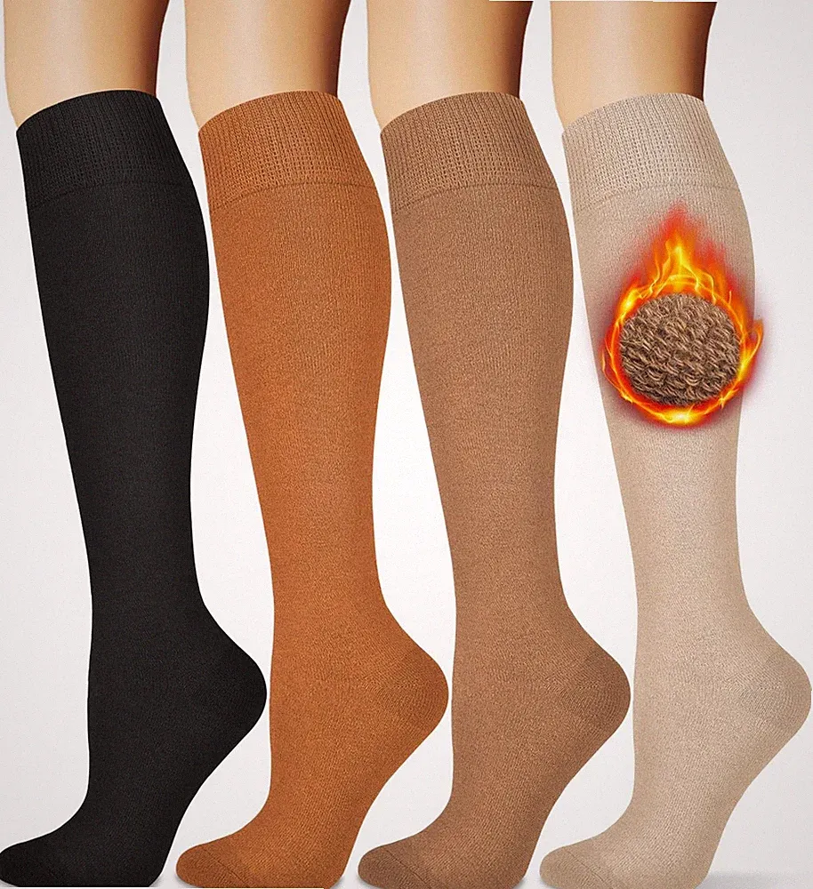 Warm Thermal Boot Socks for Women - Knee High, Winter, Running, Hiking, Gifts...