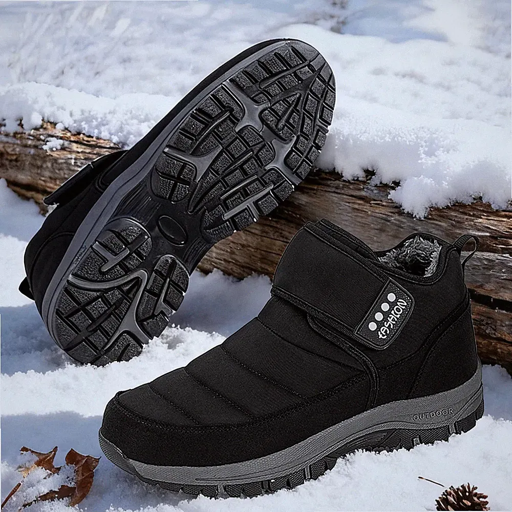 Warm Winter Men Fur Plus Snow Sneakers Unisex Fashion Outdoor Shoes Ankle Boots