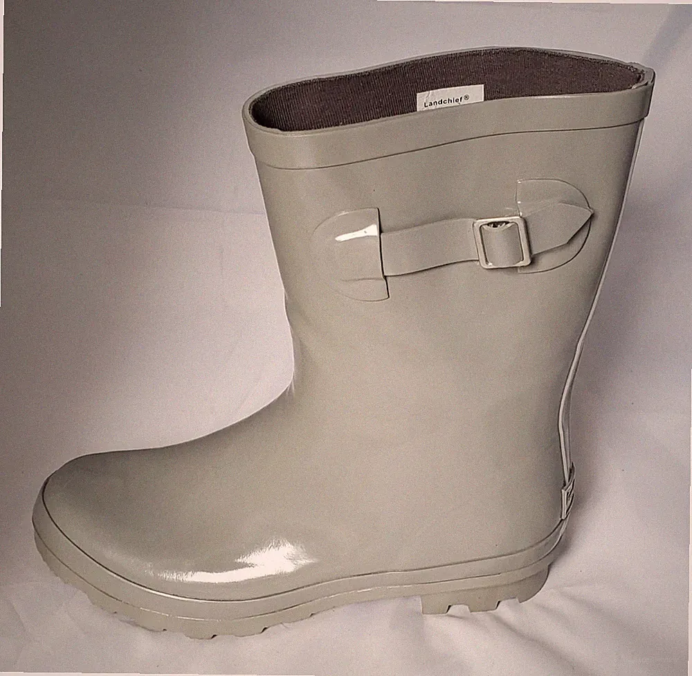 Waterproof Landchief Women’s Rain boots Wide shaft mid calf heel sz 10 grey