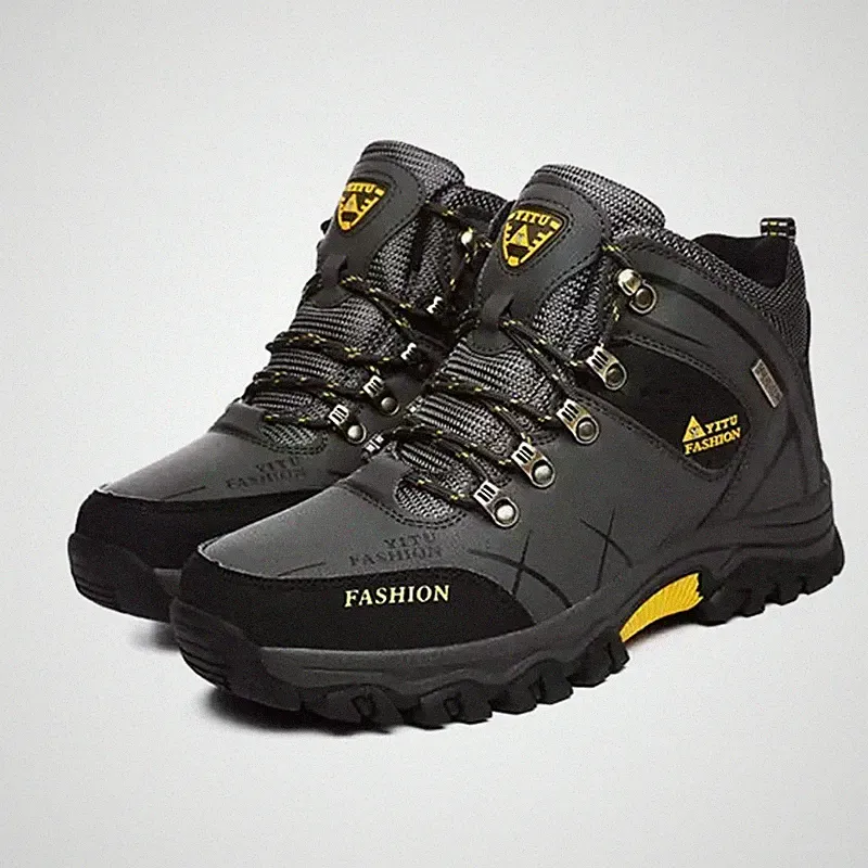 Waterproof Outdoor Large Size Mens Winter Snow Hiking Boots Walking Flats Shoes