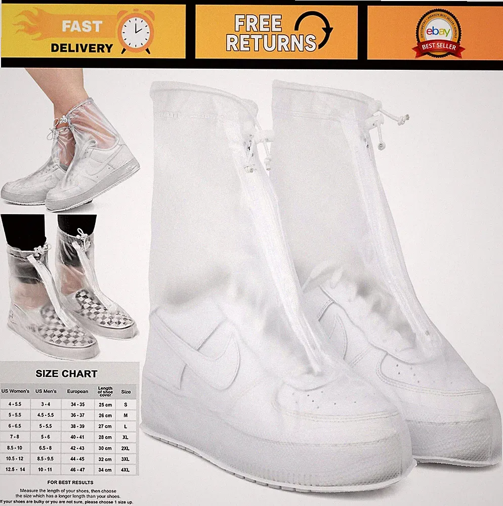 Waterproof Reusable Rain Shoe Covers for Men & Women | Durable Galoshes Overshoe