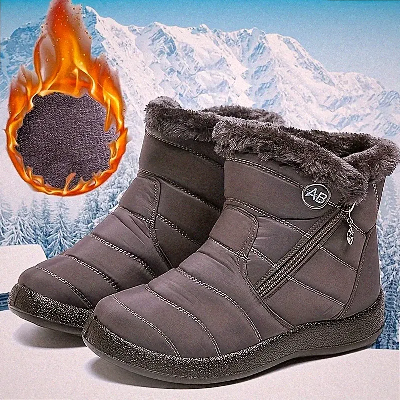 Waterproof Winter Boots for Women | Warm Fur Lined Snow Ankle Shoes
