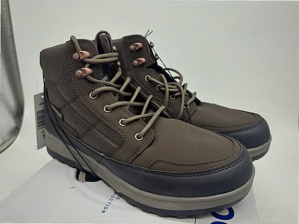 Weatherproof Jenkins Snow Boots Men's Brown Lace Up Lightweight Comfort - 10