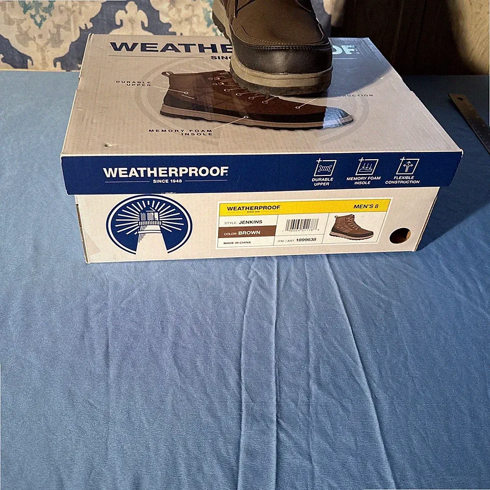 Weatherproof Jenkins Snow Boots Men's Brown Lace Up Lightweight Comfort - 8