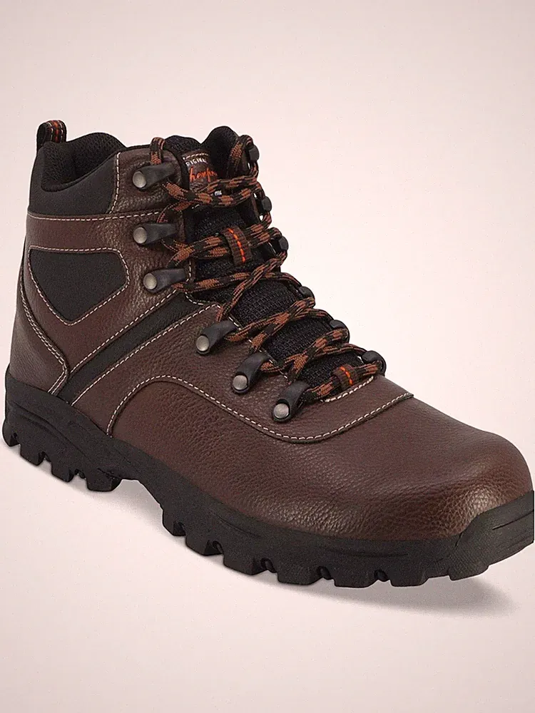 WEATHERPROOF VINTAGE Mens Brown 1" Platform Jasper Block Heel Hiking Boots 10 M