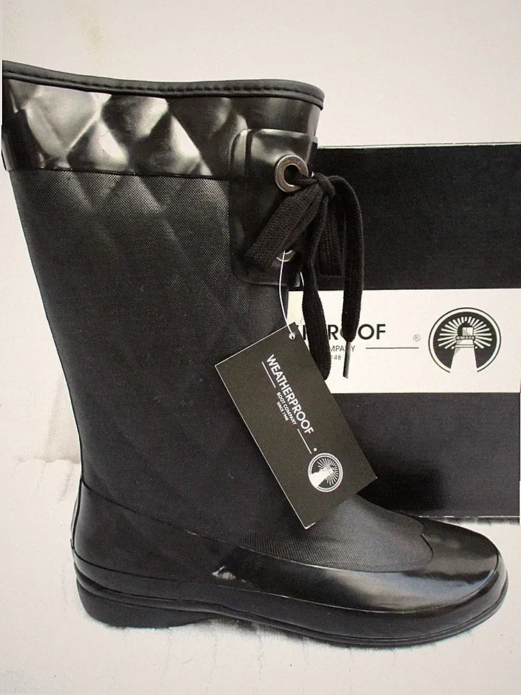 WEATHRPROOF..BLACK..RAIN..BOOTS..NEW IN BOX..sz 8