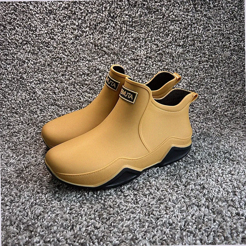 Weimuta Lightweight Water Resistant Low Top Ankle Slip On Rubber Rain Boots