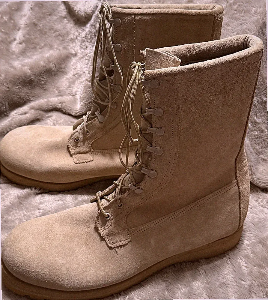Wellco Tan Suede Tactical Military Combat Boots Vibram 08-D-1042 Mens Size 14R