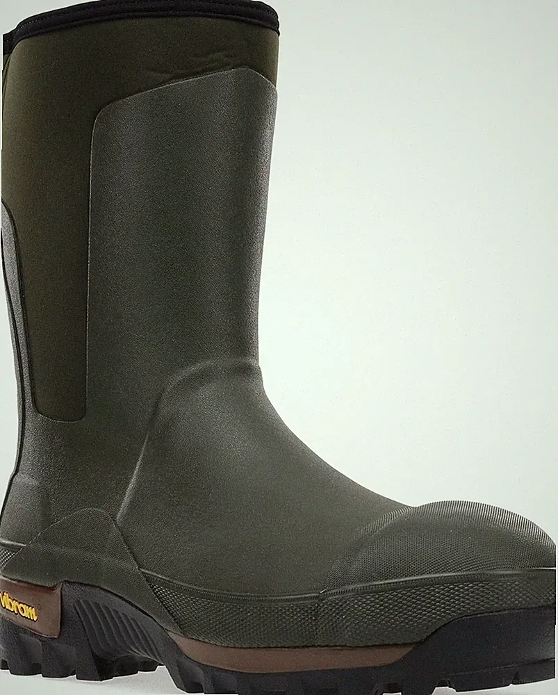 WESTERN CHIEF MEN'S SAFETY TOE MID SNOW BOOTS NEOPRENE COLD RATED OLIVE 2011117B