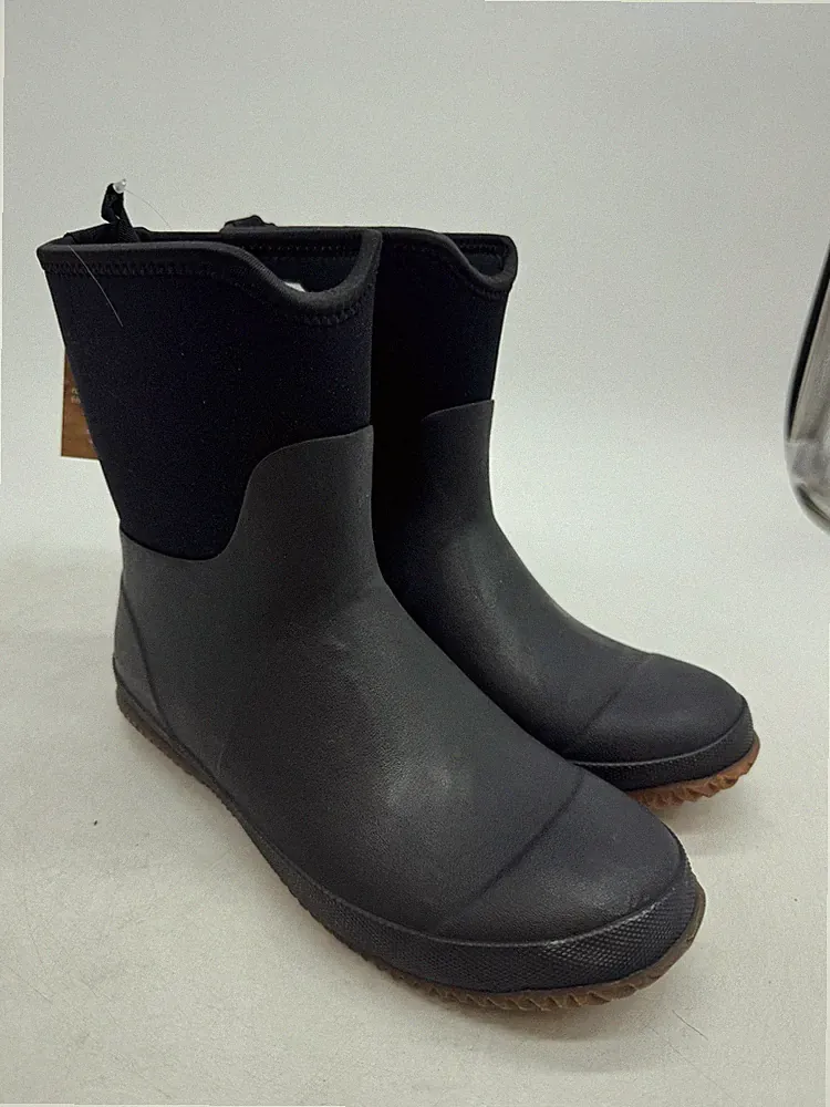 Western Chief Neoprene Rain Boots Womens Black Pull-On Mid-Calf Round Toe Size 7