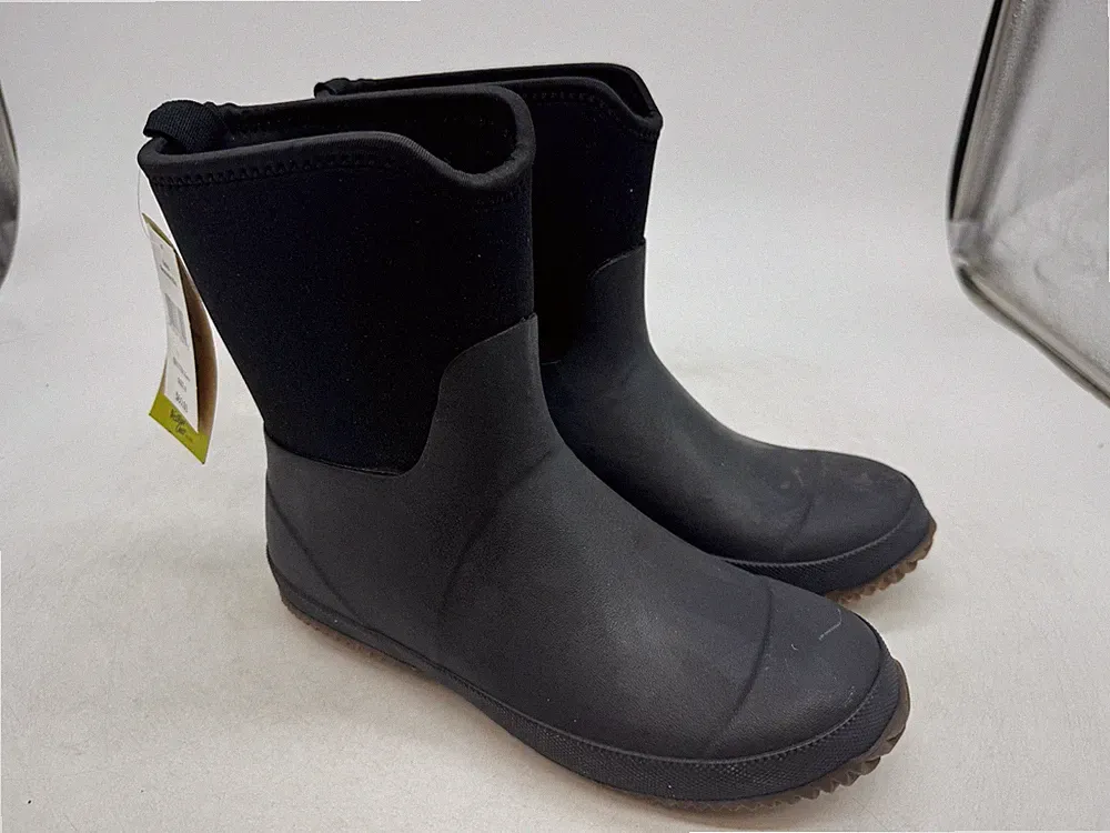 Western Chief Neoprene Rain Boots Womens Black Rubber Pull-On Mid-Calf - 8