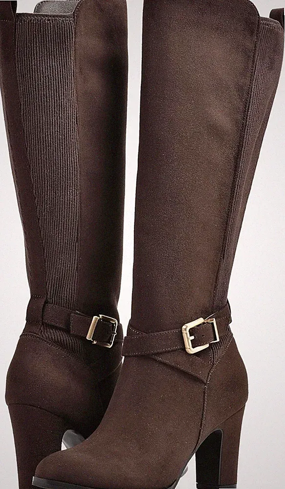 White Mountain Teals Womens Tall Boot Dark Brown US Size 5
