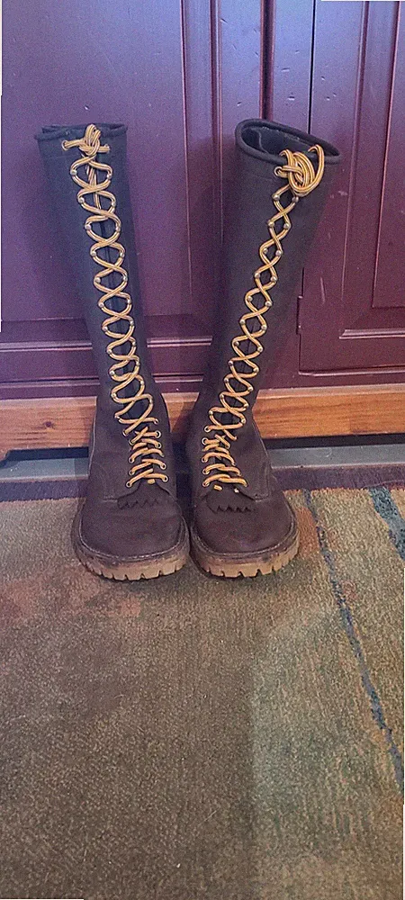 White's Boots - Tall Knee High, 17 inch, Heavy oiled leather, Men's size 10 Wide