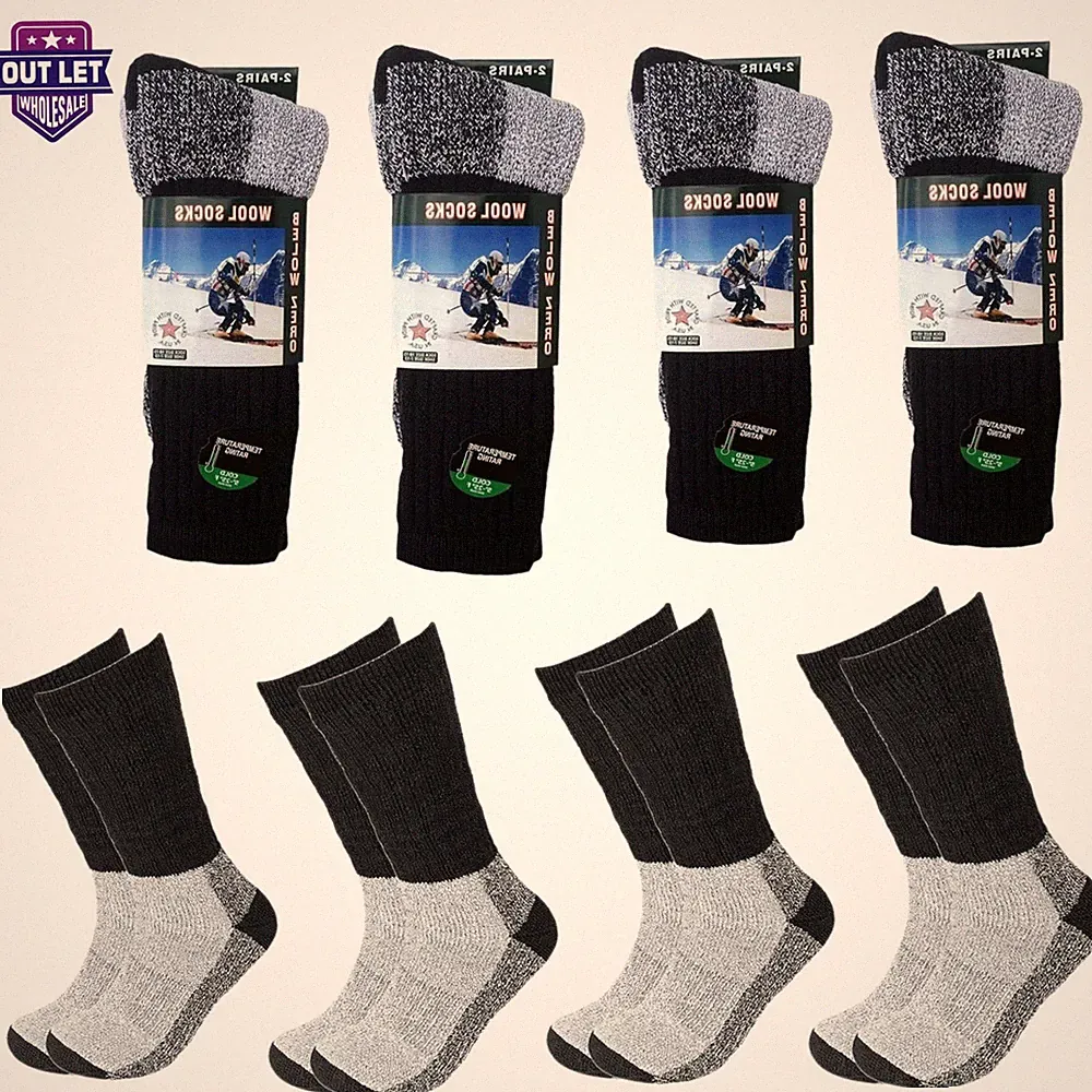 Wholesale Bulk Lots Men Merino Wool Socks Thermal Socks Insulated Cold Weather