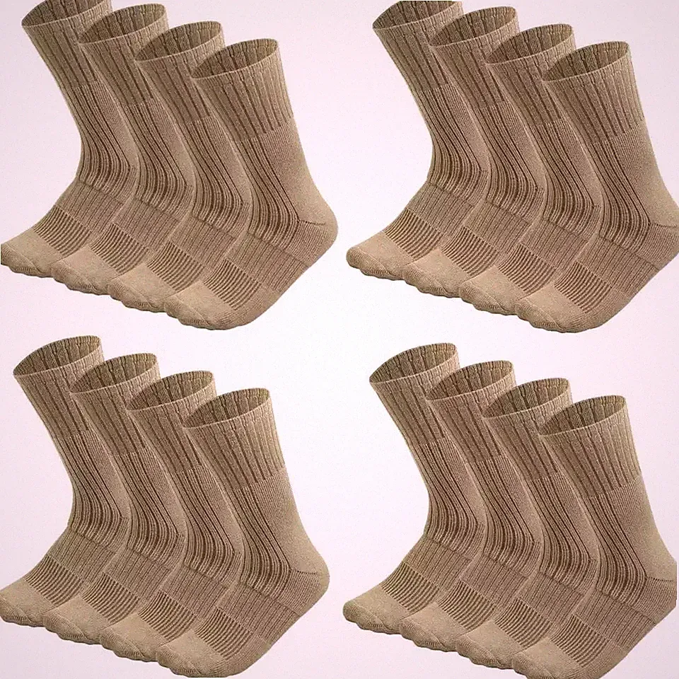 Wholesale Mens Beige Army Military Socks Combat Trekking Hiking Size 10-13,13-15