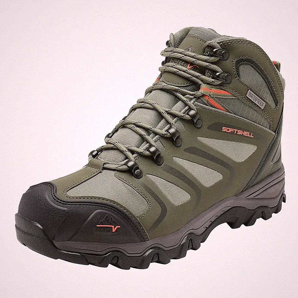 Wide Size Men's Ankle High Waterproof Hiking Boots Outdoor Lightweight Shoes
