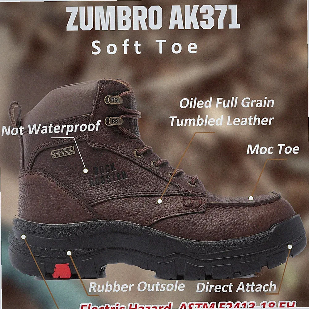 Wide Soft Toe Work Boots for Men, Oiled Leather 6 inch Durable Wide Duty Shoes