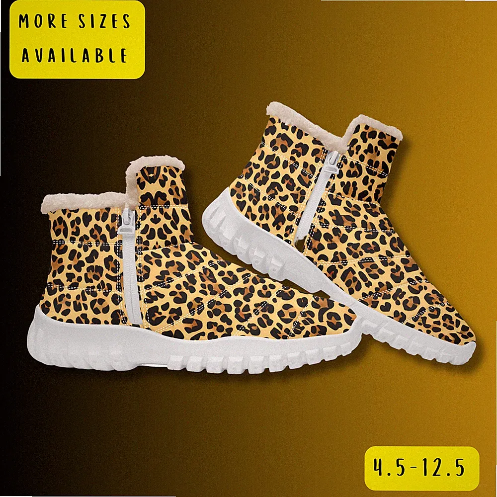 Winter boot cheetah print for women. Winter boots ankle high leopard pattern