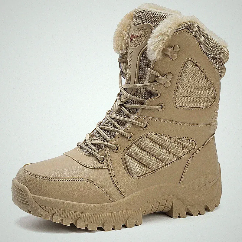 Winter Men's High-top Waterproof Ankle Boots Thick Plus Warm Snow Hiking Boots