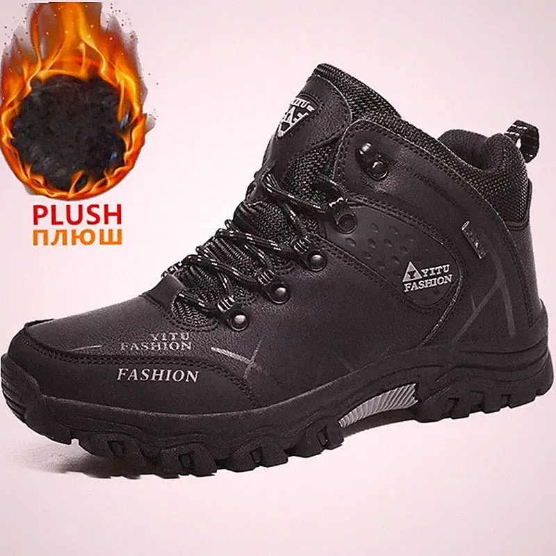 Winter Men's Snow Boots Waterproof Sneakers Super Warm Hiking Boots Work Shoes